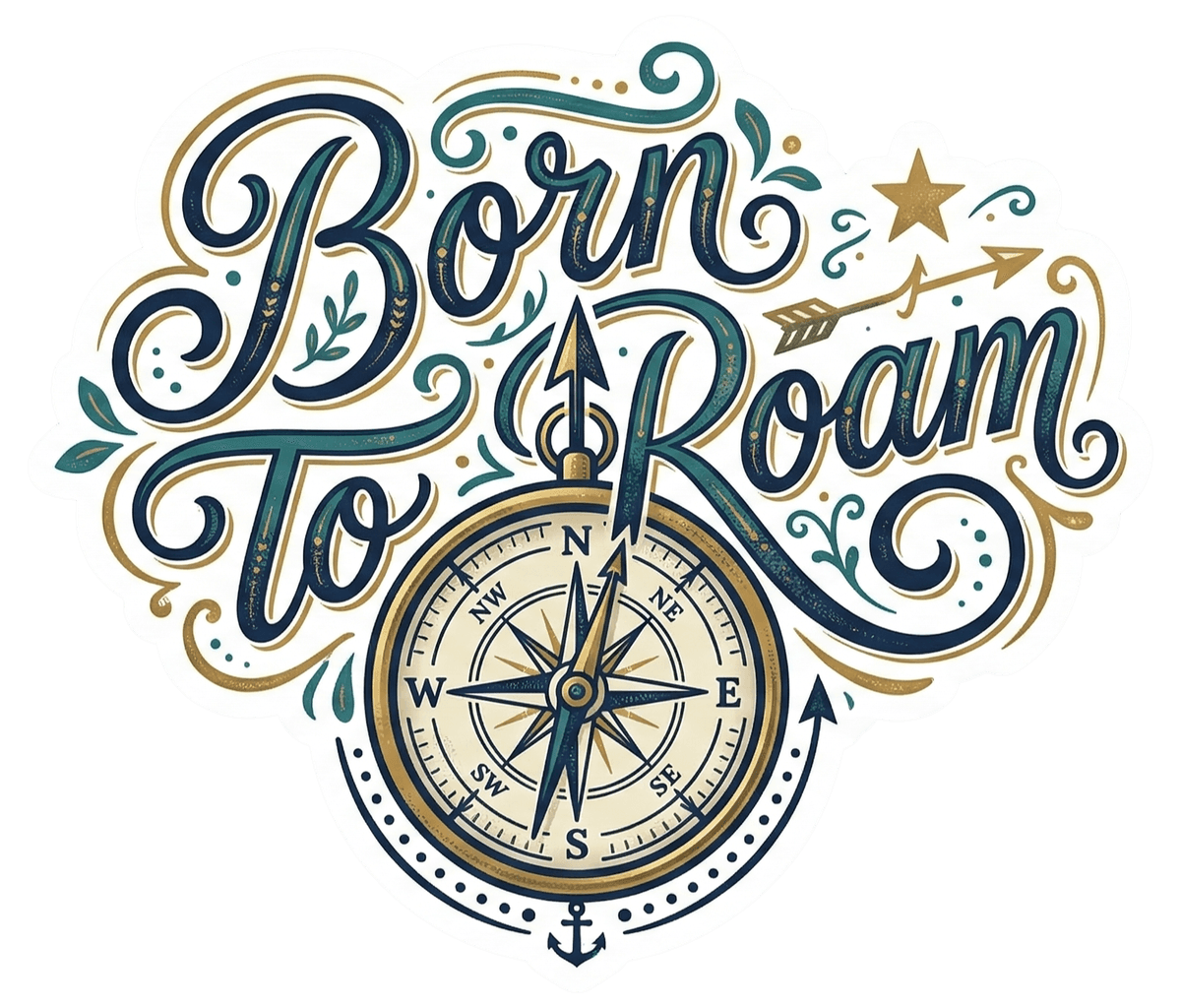 Born to Roam Compass Travel Sticker
