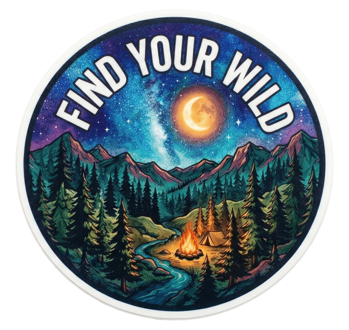 Find Your Wild Adventure Camping Sticker