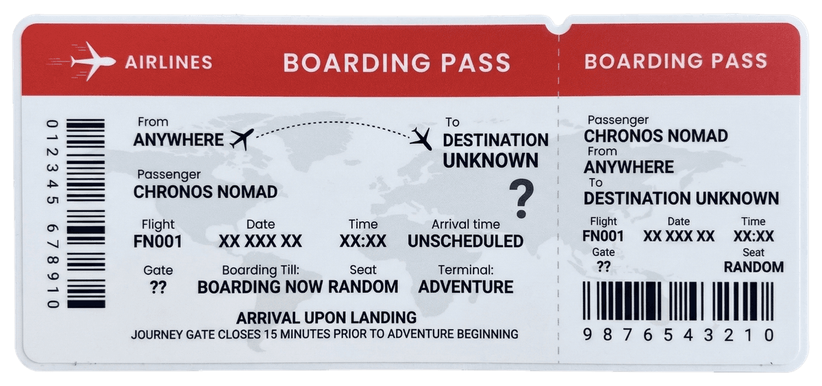 Adventure Boarding Pass Travel Sticker