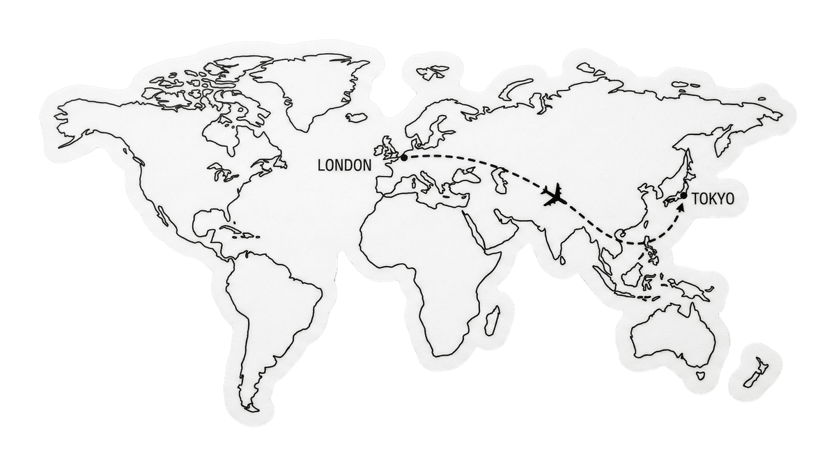 World Traveler Route Map Vinyl Sticker