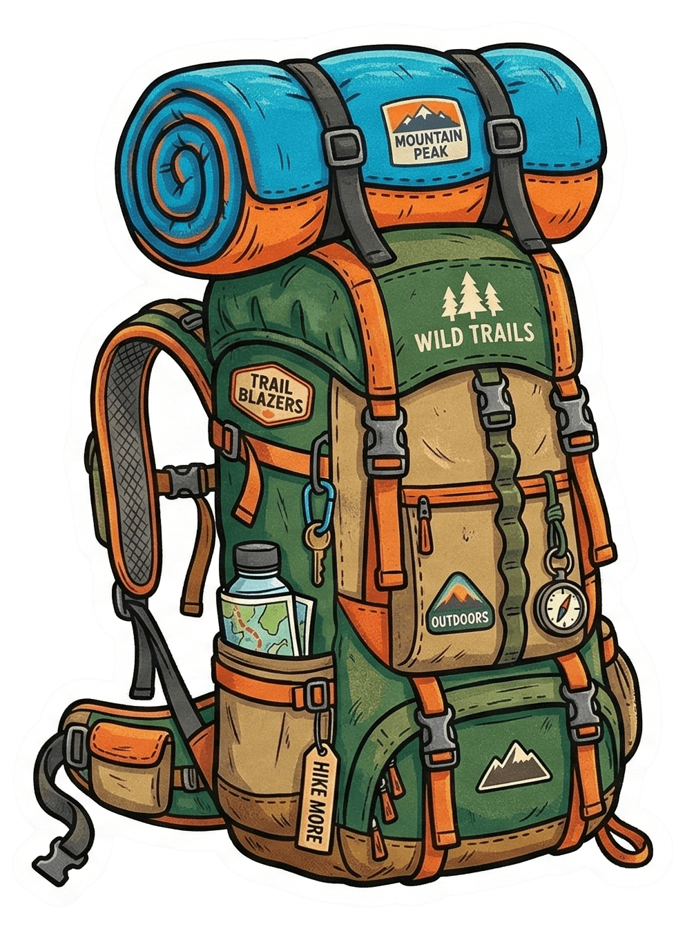 Adventure Hiking Backpack Sticker