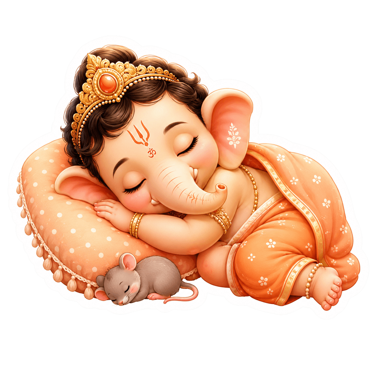 Sleeping Baby Ganesha Kawaii Sticker