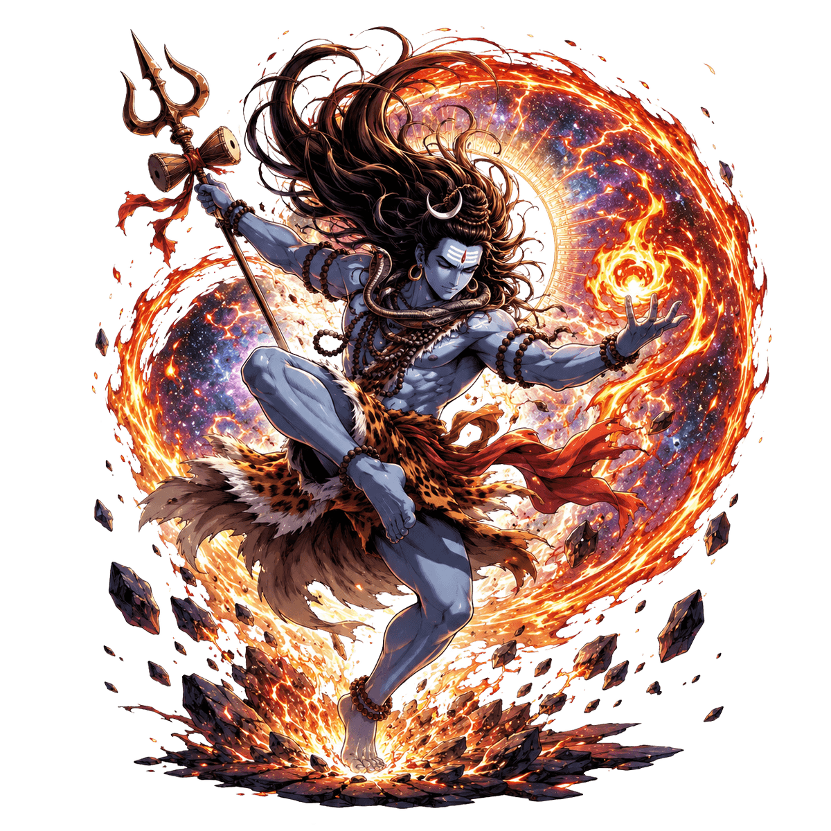 Cosmic Shiva Tandava Sticker – Lord Shiva's Divine Dance of Creation & Destruction