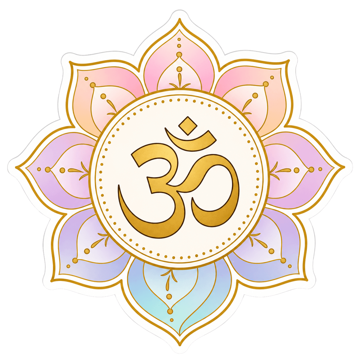 Sacred Om Lotus Mandala Sticker