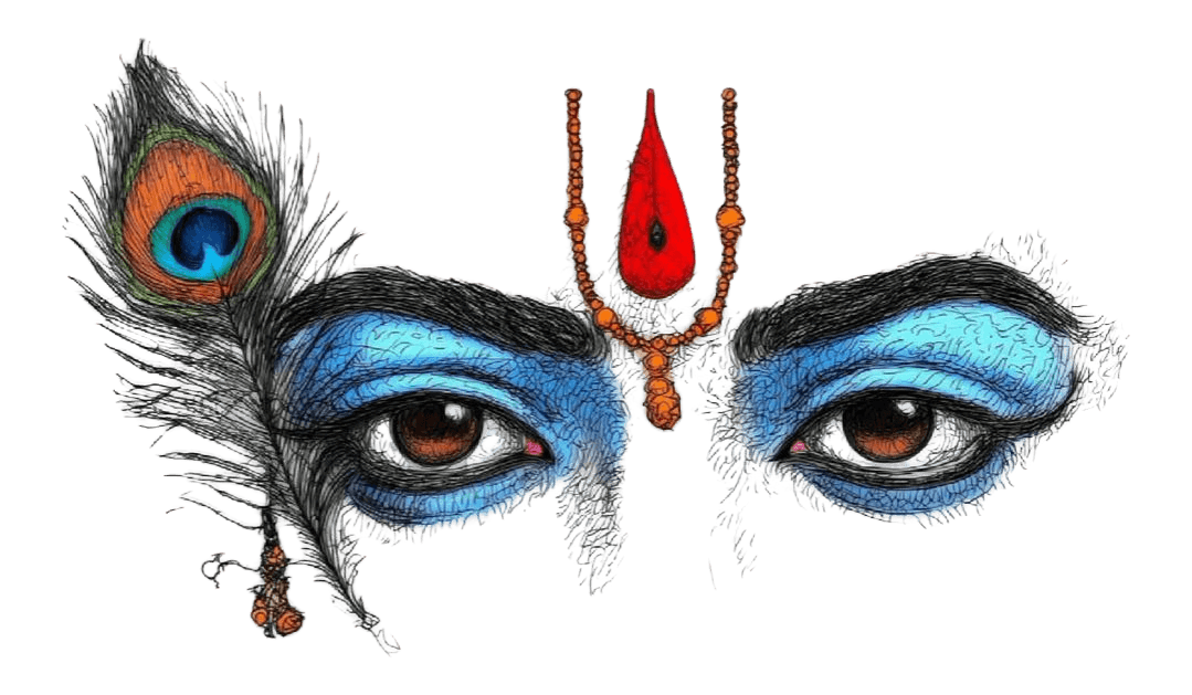 Divine Krishna Eyes & Peacock Feather Sticker