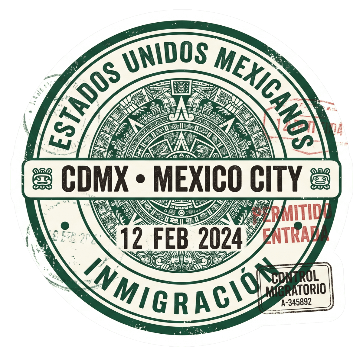 Mexico City Vintage Passport Stamp Sticker – CDMX Travel Badge