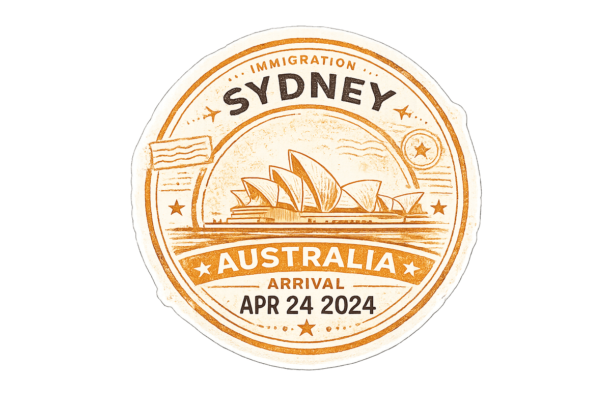 Sydney Australia Vintage Passport Stamp Sticker